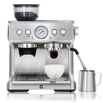 20-Bar Espresso Coffee Machine with Built-In Grinder, 2.8L Removable Tank