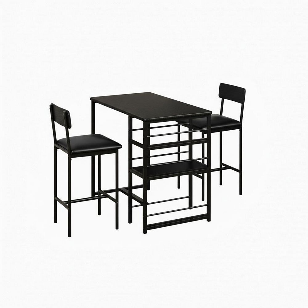 3-Piece Dining Table Set for 2, Counter Height Bar Kitchen Table with 3 ...