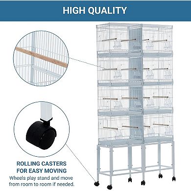 Bird Playground, Bird Playstand,Birdcage Stand Play Center,Lockable Wheels,Heavy-Duty