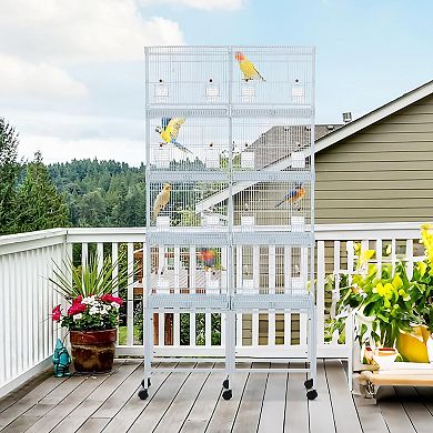 Bird Playground, Bird Playstand,Birdcage Stand Play Center,Lockable Wheels,Heavy-Duty