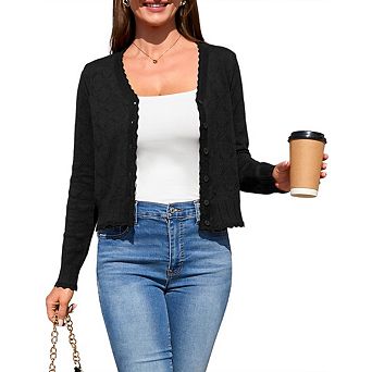 Women's Button Down Cardigan Long Sleeve Casual V-Neck Soft Knit Lightweight Cardigans Sweater