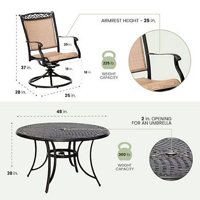 Patio Dining Set with Rocker Chairs