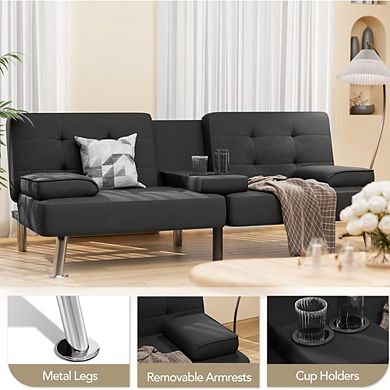 Modern Linen-Upholstered Convertible Elegant Sofa