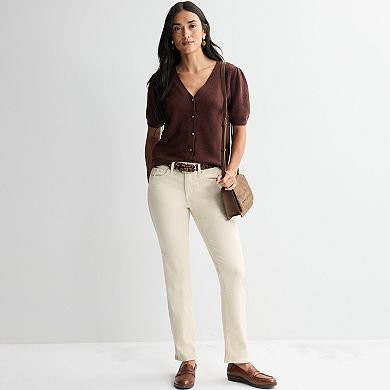 Women's Sonoma Goods For Life® Belted Mid Rise Slim Straight Jeans