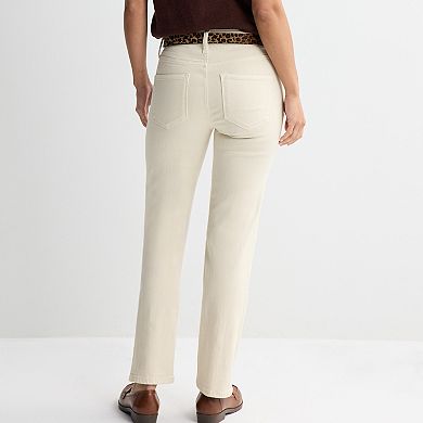 Women's Sonoma Goods For Life® Belted Mid Rise Slim Straight Jeans