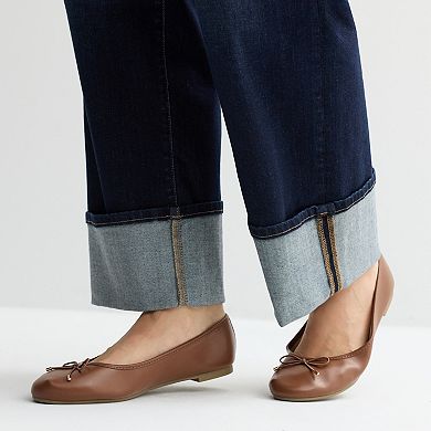Petite Sonoma Goods For Life® High Rise Wide Leg Cuff Jeans