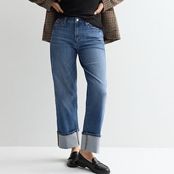 Petite Sonoma Goods For Life® High Rise Wide Leg Cuff Jeans