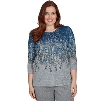 Petite Alfred Dunner Falling Leaves Pocket Knit Sweater