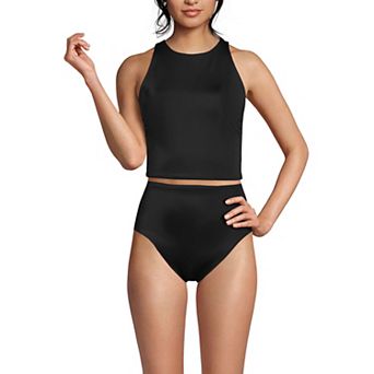 Women's Lands' End Tugless Contour Portrait Back Midkini Swim Top & Bottoms Set