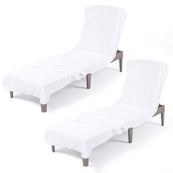 American Soft Linen 2-Pack Oversized Chaise Lounge Chair Covers