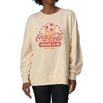 Women's Coca-Cola Soccer Club Estd 1886 Oversized Fleece Crew Sweatshirt