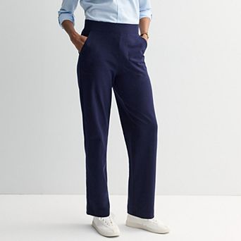 Petite Croft & Barrow® Knit Essential Straight Leg Pants