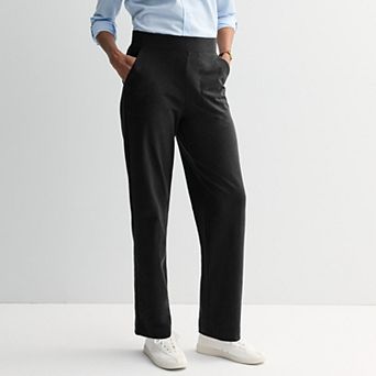 Petite Croft & Barrow® Knit Essential Straight Leg Pants