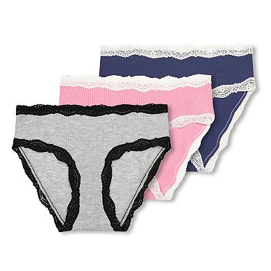 Juniors' SO 3-Pack Lace Trim Hipster Panty SO72-117P3