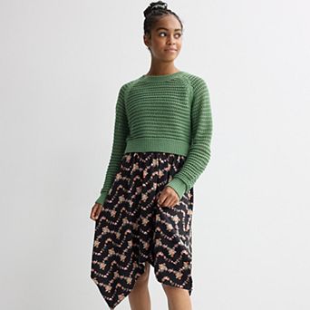 Girls 7-14 Trixxi Sweater Popover Dress