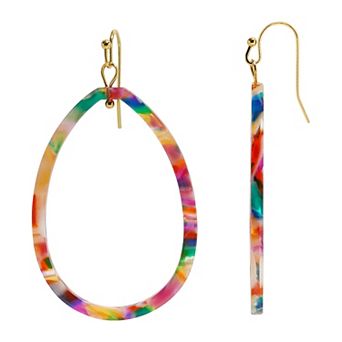 Emberly Gold Tone Acetate Teardrop Earrings