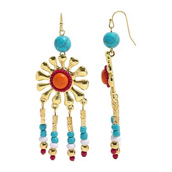 Emberly Gold Tone Fringe Drop Earrings