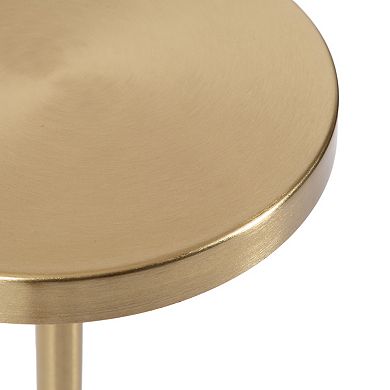 Hescott Metal and Marble Pedestal Table