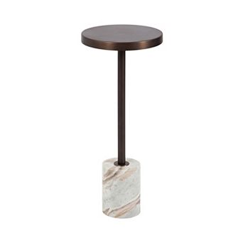 Hescott Metal and Marble Pedestal Table