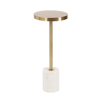 Hescott Metal and Marble Pedestal Table