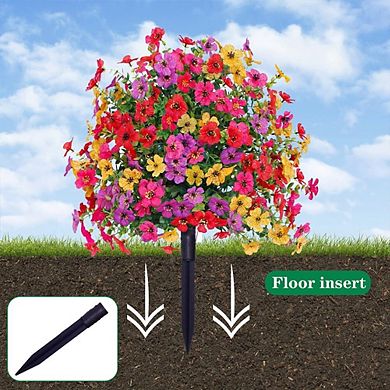 1.97FT Artificial Trees with Ground Spike Set of 2, Weather-Resistant Faux Shrubs Bushes Potted