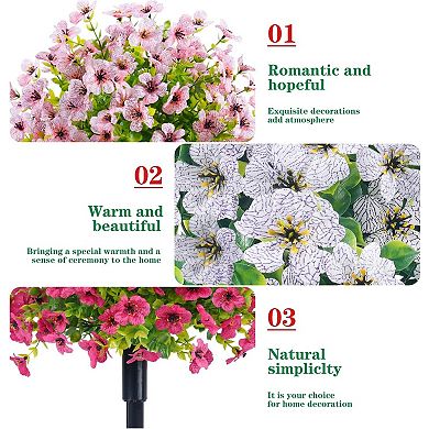 1.97FT Artificial Trees with Ground Spike Set of 2, Weather-Resistant Faux Shrubs Bushes Potted