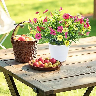 Artificial Flowers for Outdoors, 30 Bundles Multicolor Silk Fake Flowers with Ferns, UV-Resistant