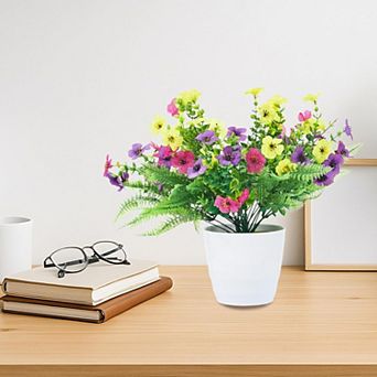 Artificial Flowers for Outdoors, 30 Bundles Multicolor Silk Fake Flowers with Ferns, UV-Resistant