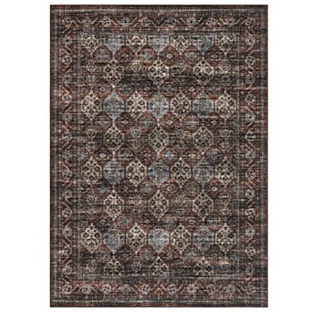 Medallion Area Rug Machine Washable Low Pile Pet Friendly Carpet for Kid's Room Playroom