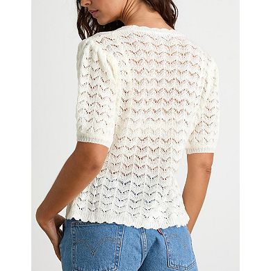 Women's V-Neck Lightweight Short Sleeve Cardigan Button-Up Knit Casual Sweater