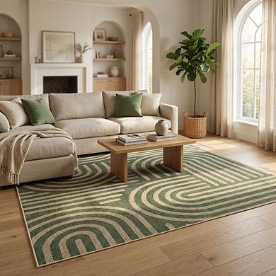 Abstract Area Rug Non Slip Foldable Vacuum Clean Non Shedding Floor Cover for Living Room Laundry