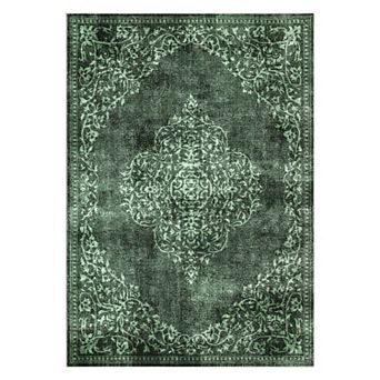 Distressed Vintage Non-Shedding Stain Resistant Area Rug Traditional Carpet for Living Room Bedroom