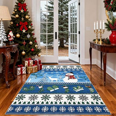 Modern Area Rug Non Slip Foldable Vacuum Clean Non Shedding Floor Cover for Living Room Laundry