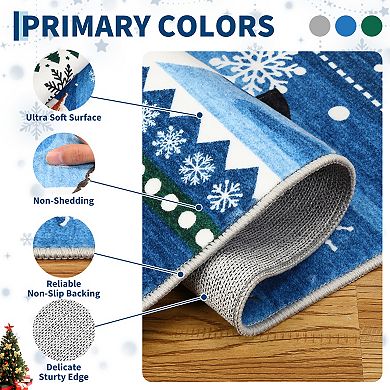 Modern Area Rug Non Slip Foldable Vacuum Clean Non Shedding Floor Cover for Living Room Laundry
