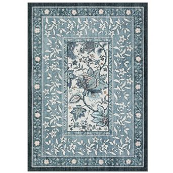 Vintage Area Rug Machine Washable Low Pile Pet Friendly Foldable Floor Cover for Living Room