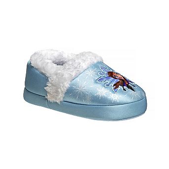 Disney Frozen Anna and Elsa Girls' Dual-Size Cozy Comfort House Slippers (Toddler / Little Kid)
