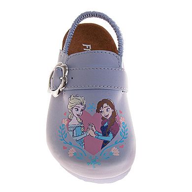 Disney Frozen Anna and Elsa Girls' Slip-On Cork Clogs and Mule Sandals (Toddler / Little Kid)