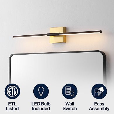 McKenna 28" Modern Minimalist Adjustable Dimmable Integrated LED Metal Wall Sconce