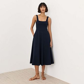 Fit & Flare Square Neck Dress Made with Organic Cotton