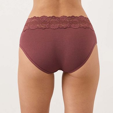 Lace Waist Brief 3-Pack Made with Organic Cotton