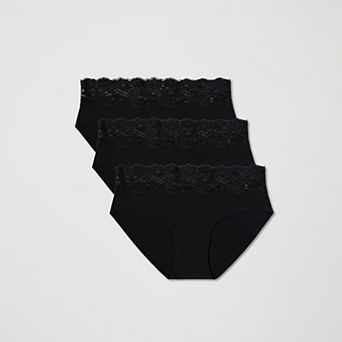 Lace Waist Brief 3-Pack Made with Organic Cotton