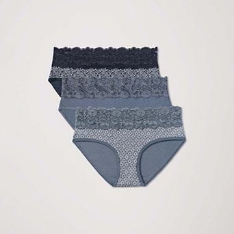 Lace Waist Brief 3-Pack Made with Organic Cotton