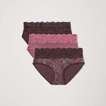 Lace Waist Brief 3-Pack Made with Organic Cotton