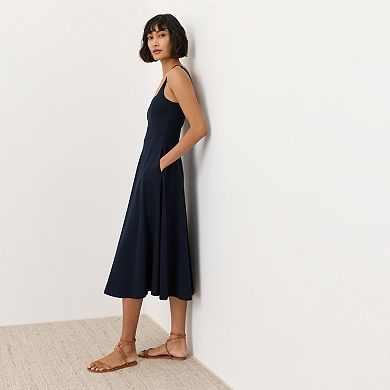 Fit & Flare Square Neck Dress Made with Organic Cotton