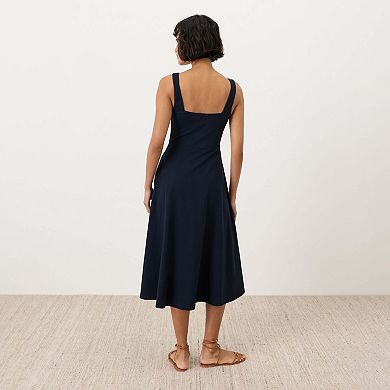 Fit & Flare Square Neck Dress Made with Organic Cotton