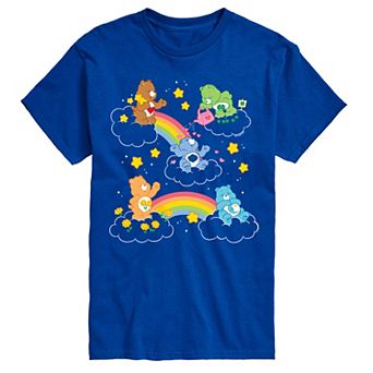 Big & Tall Care Bears Rainbow Clouds Graphic Tee