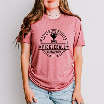 The World's Okayest Pickleball Champ - Women's Short Sleeve Graphic T-Shirt