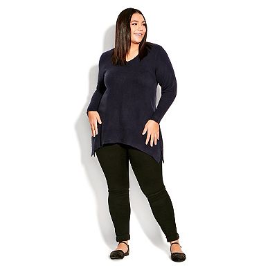 Avenue Women's Plus Size Deep Valley V Neck Sweater