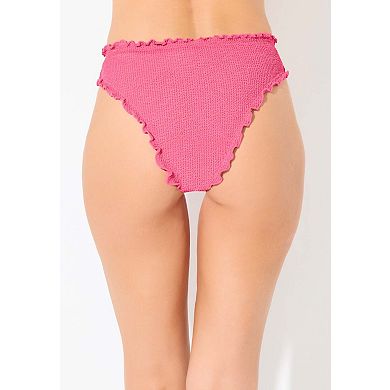 Swimsuits for All Women's Crinkle Lettuce Trim Swim Brief