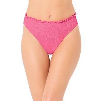 Swimsuits for All Women's Crinkle Lettuce Trim Swim Brief